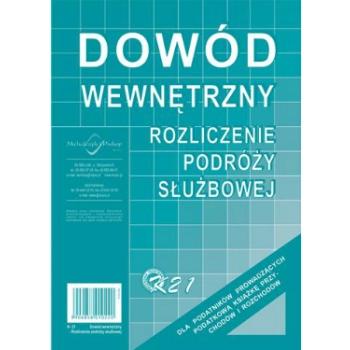 Dowód wewnętrzny-rozliczenie podróży służbowej A5 K21
